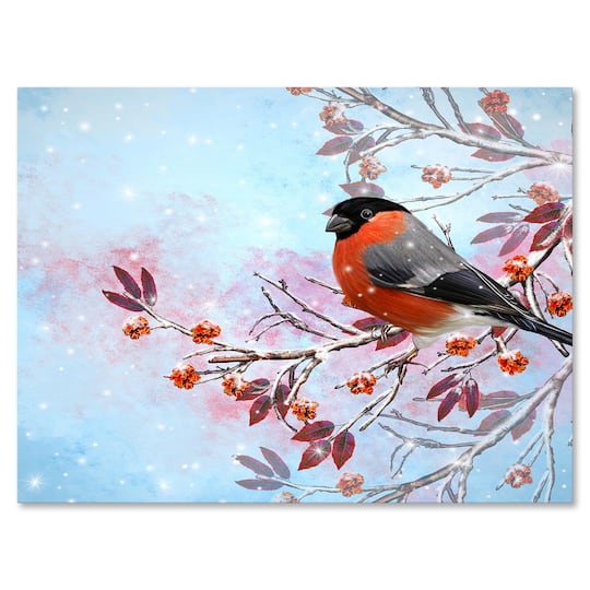 Designart - Two Bright Bird Bullfinch Bird Sitting On A Branch